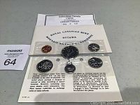 Full set of six coins in original Royal Canadian Mint packaging showing all six coins clearly sealed.