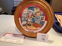 Full view of the framed Campbell's Broccoli Cheese Soup collector plate with certificate of authenticity displayed.