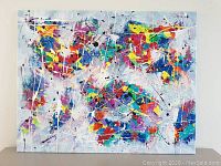 Front-on view of the full canvas showing the abstract composition