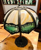 Front view showing overall shade pattern and metal frame