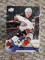 Close-up photo of a 2016-17 Upper Deck hockey card showing a player in an Anaheim Ducks uniform mid-action.