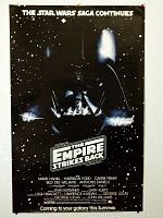 Full view of the 1983 Star Wars The Empire Strikes Back poster showing Darth Vader and title.