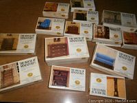 Multiple boxed kits from The House of Miniatures brand arranged on a surface