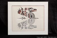 Full frontal view of the matted and framed print showing overall condition.