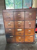 Front view of full cabinet showing all 12 drawers