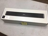 Front of sealed retail box showing image of the Solo 5 sound bar