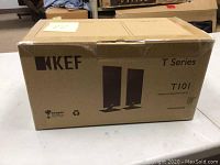 Front of KEF T Series T101 speaker pair box