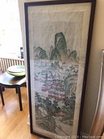 Full view of framed watercolor painting showing entire composition