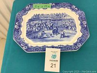 Full front view of platter on green background with lot marker