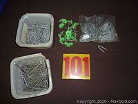 Overview of all nails and fasteners including containers and bags