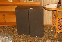 Pair of Celestion DL10 speakers front view with black mesh gratings.