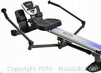 Stock image of assembled Stamina BodyTrac Glider showing sliding rail, seat, pedals, and monitor