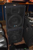 Two Yorkville Z Performance Series speakers stacked vertically