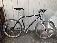 Side view of entire bike showing frame, wheels and suspension