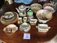 Overall collection on table showing all pieces