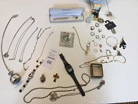 Flat lay of all jewelry items
