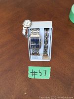 Chantal watch with white face and band, Precision watch and bracelet set in box