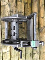 Top view of Yard Works garden hose reel showing two large reel wheels, winding crank, slide track base, and handle.