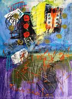 Front-facing view of entire painting showing composition and color palette