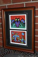 Full view of the framed and matted two-print set by Norval Morrisseau