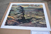 Full view of the 24x20 inch unframed fine art print "Stormy Weather" by F.H. Varley showing the stormy landscape and signature.