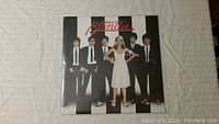 Front cover of Blondie vinyl record album "Parallel Lines" showing band members and title.