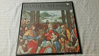 Front cover of the Handel Messiah vinyl record album showing classical artwork.