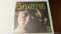 Front cover of The Doors vinyl album showing band members and logo