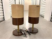 Both speakers side by side on storage floor
