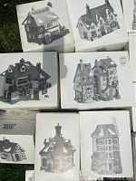 Close-up of individual building boxes, varied shapes and styles