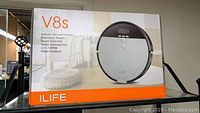iLife V8s vacuum cleaner box, showing model and brand