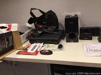 Panasonic and VCR system with cables, remote and manual