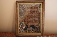 Framed print titled 'Friend' by Edgar A. Guest showing entire print and frame on wall.