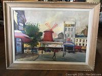 Front view of framed painting, full scene and frame edges