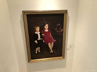 Front view of framed oil painting showing entire composition