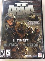Front view of the Arma Ultimate Military Simulator PC game DVD case showing cover art and logos.