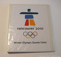 Front cover of binder displaying Vancouver 2010 Winter Olympic Games logo and title 'Winter Olympic Games Coins'