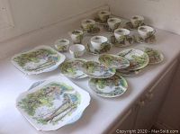 Overview of entire set arranged on countertop