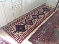 Full view of runner placed along kitchen cabinets