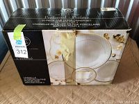 Box front showing brand 'Preferred Maison' and 20 piece fine china dinner set for 4