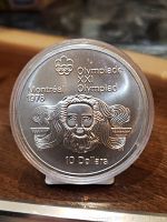 Obverse side featuring Montreal 1976 XXI Olympiad design with 10 Dollars denomination.