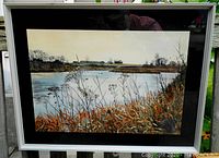 Front view of framed painting showing full composition and frame