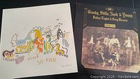 Front covers of two vinyl albums: 'So Far' with colorful abstract design on white background, and 'Déjà Vu' with sepia photo of band on black cover with gold text.