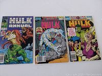 Front covers of three Incredible Hulk Annual comic books showing issues 13, 16, and 17 with colorful action illustrations.