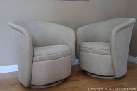 Front-facing view of both chairs showing overall shape and condition