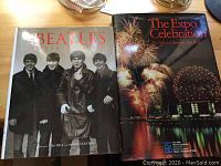 Front cover of both books, showing Beatles Unseen Archives and Expo Celebration titles