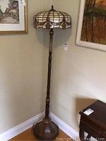 Full view of Tiffany style floor lamp