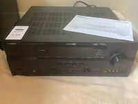 Front view of Yamaha RX-V861 on table showing overall chassis and condition