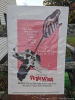 Full view of the movie poster showing woman pierced with needle and tagline text.
