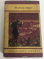 Front cover of the book showing dust jacket with title and illustration of Marco Polo